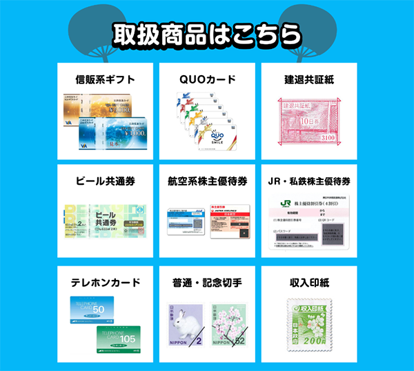 イットク？ 先払い買取サービスの取扱商品