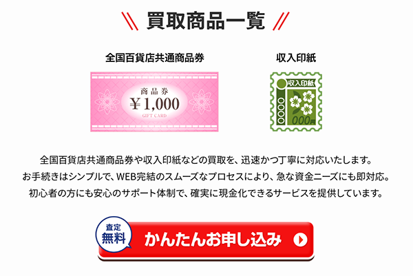 モダンチケット 先払い買取サービスの取扱商品